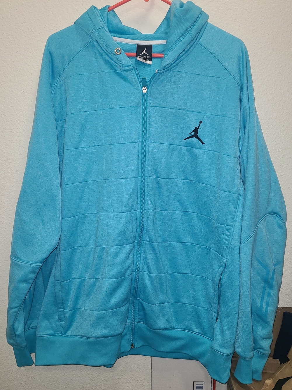 Jordan Men’s Turquoise Blue Quilted Full-Zip Hoodie 2XL